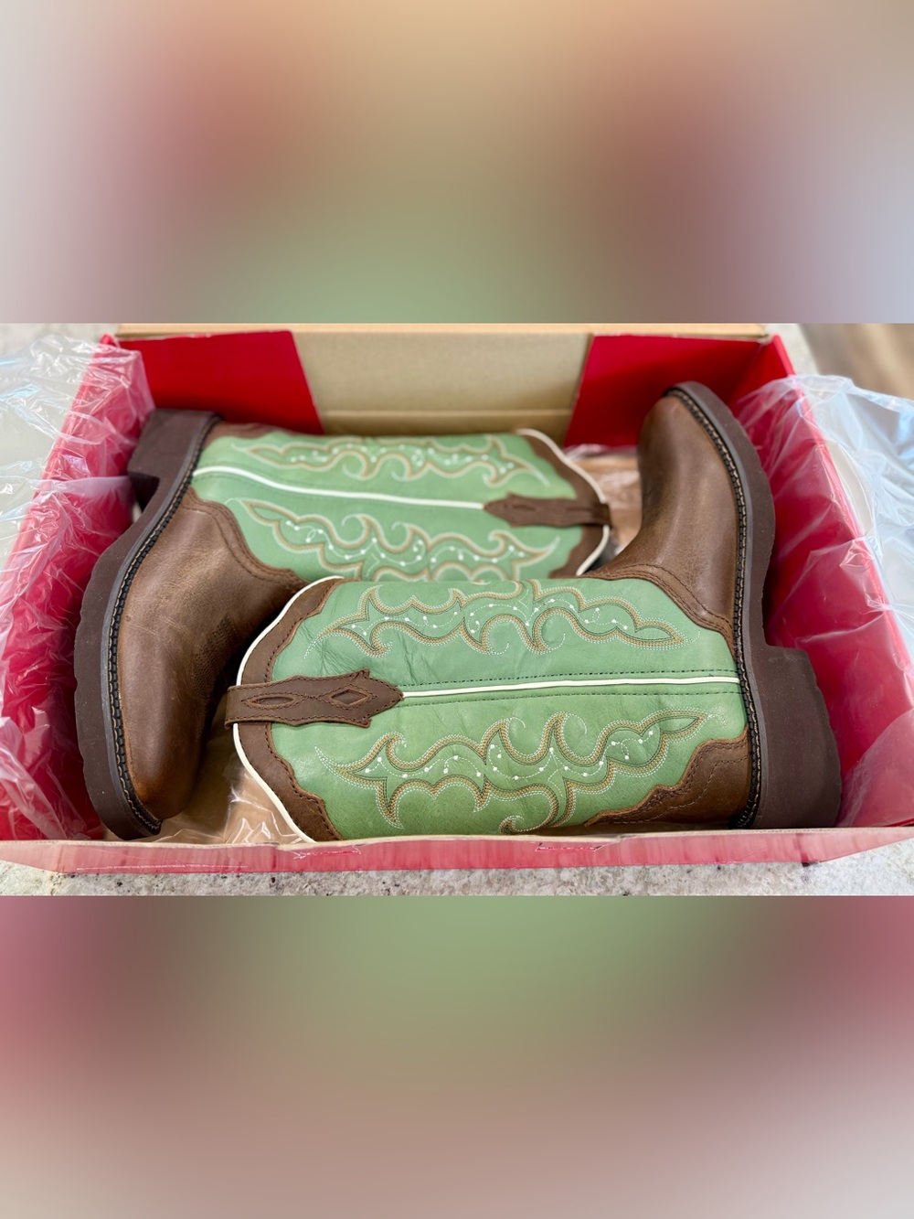 Justin Ladies Gypsy "Raya" Turquoise Water Buffalo Cowboy Boots (NWT) - Picture 12 of 16